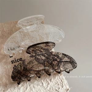 한국 여성 시니어 레이스 패턴 헤어 클로 바레트, 소녀 패션 헤어 클립, 머리 장식, 헤어 액세서리, 머리핀, 8.5cm, 신제품