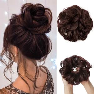 합성 지저분한 롤빵 Chignon 도넛 헤어 패드 탄성 헤어 로프 고무 밴드 블랙 브라운 금발 헤어 피스 여성용
