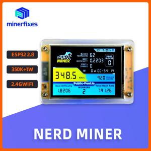 Minerfixes NerdMiner V2 350KH/s 해시레이트 비트코인 ​​럭키 마이너 2.8인치 스마트 디스플레이 암호화폐 솔로 로터리 BTC 마이닝 머신
