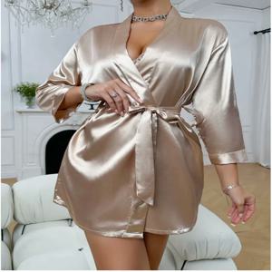 여성용 짧은 기모노 로브, 실키 새틴 목욕 가운, 신부 들러리, 준비 잠옷, 부드러운 잠옷
