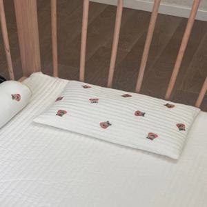 1 조각 아기 베개 아기 낮잠 베개 수 놓은 만화 동물 순수 면화 땀 흡수 통기성 신생아 부드러운 플랫 베개