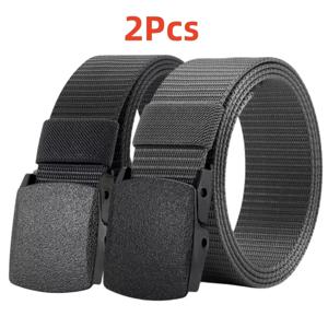 2Pcs 새로운 자동 버클 나일론 벨트 야외 사냥 다기능 전술 캔버스 벨트 고품질 남자 벨트