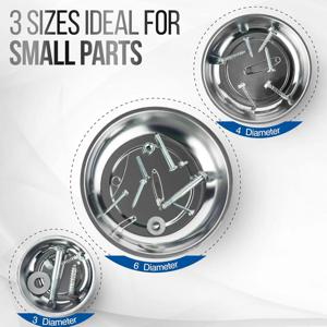 스크류 트레이 부품 보관함 자석 접시 스테인리스 스틸 스크류 보울 휴대용 자석 볼트 홀더 트레이 자석 부품 도구 보관함