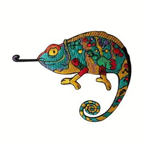 1개 카멜레온 자수 패치, 생존은 강한 자에게 속한다 문양, 동기 부여 배지, DIY 선물, 옷, 모자, 가방, 재킷, 트러커 모자용