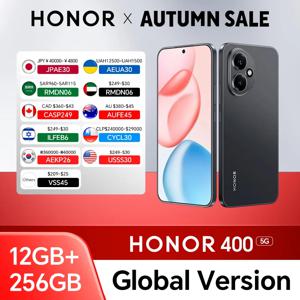 글로벌 버전 HONOR 400 5G 스마트폰 12GB+256GB 6.55인치 120Hz AMOLED 디스플레이 200MP AI 메인 카메라 100W 슈퍼차지 eSIM NFC