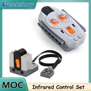 기술 MOC 전원 기능 부품 적외선 원격 제어 수신기 세트 8879 8884 레고 빌딩 블록 장난감