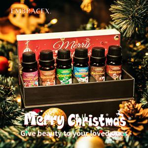6PC/1PC 10ML 메리 크리스마스 에센셜 오일 천연 향수 오일 크리스마스 캔들 선물 상자 크리스마스 공예 DIY 가습기