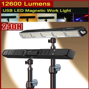 【고출력 자석 LED 라이트 바】2026년 신형 휴대용 USB 충전식 작업등 3가지 모드 IP66 방수 비상용 파워뱅크