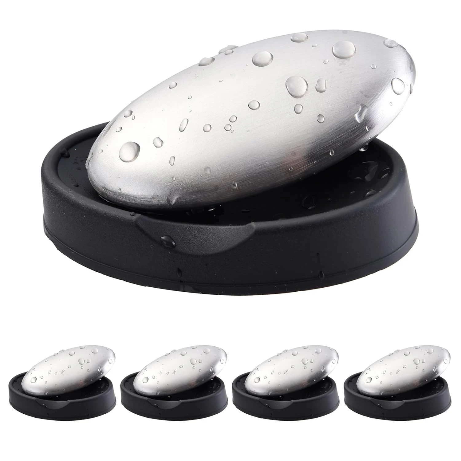 금속 비누 타원형 손세정기 304 스테인레스 스틸 탈취 비누, 탈취 및 청소용 주방 도구 및 냄새 제거용