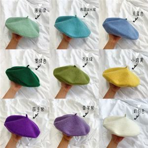 새로운 성인 캐주얼 양모 berete 모자 모직 아티스트 모자 두꺼운 따뜻한 플랫 프랑스어 호박 모자