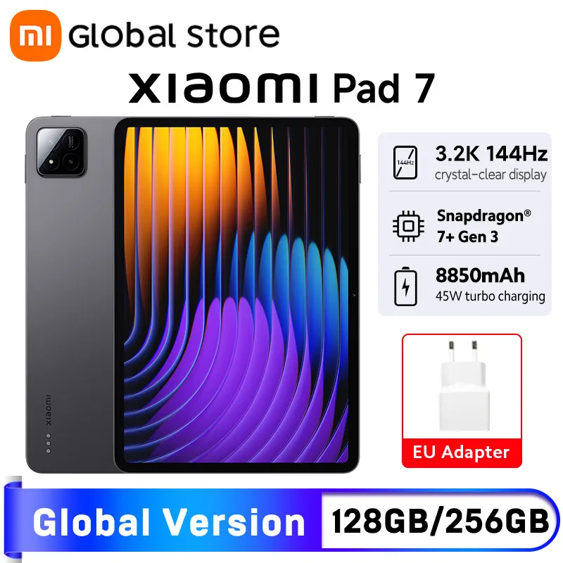 글로벌 버전 샤오미 패드 7 태블릿 11.2인치 3.2K 디스플레이 스냅드래곤 7+ Gen 3 옥타코어 CPU 8850mAh 13MP 카메라 144Hz 45W 충전