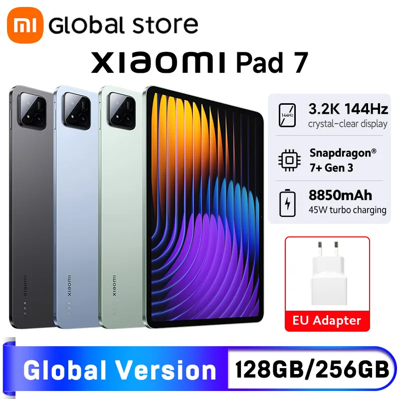 글로벌 버전 샤오미 패드 7 스냅드래곤 7+ Gen 3 옥타코어 CPU 태블릿 8850mAh 13MP 카메라 11.2인치 3.2K 디스플레이 144Hz 45W 충전