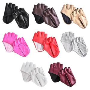 남녀공용 고딕 로리타 퍼포먼스 벙어리 장갑, PU 가죽 장갑, 다섯 손가락 장갑, 코스프레 벙어리 장갑, 레이디 드라이빙 드레스