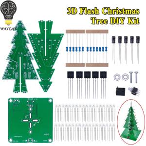 3D 크리스마스 트리 LED DIY 키트, 레드, 그린, 옐로우, RGB LED 플래시 회로 키트, 전자 재미있는 스위트