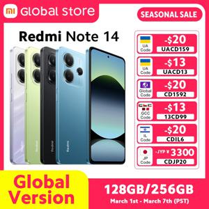 글로벌 버전 Xiaomi Redmi Note 14 스마트폰 8GB / 12GB RAM MediaTek Helio G99-Ultra 33W120Hz AMOLED 108MP 5500mAh