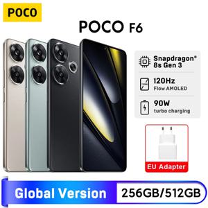 POCO F6 5G 스마트폰 글로벌 버전, 스냅드래곤®8s Gen 3 6.67 인치 1.5K 120Hz CrystalRes AMOLED 도트 디스플레이, 50MP 카메라, 90W NFC