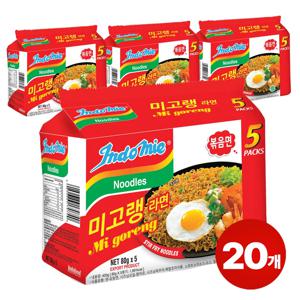 [공식수입인증정품] 미고랭 라면 오리지널 볶음면 400g, 4개, 80g, 20개