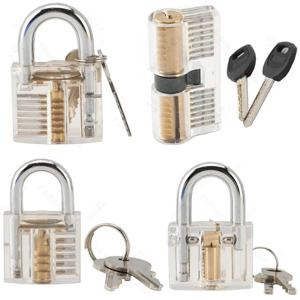 열쇠공 투명 자물쇠 픽, 눈에 보이는 미니 연습용 자물쇠, 가구 하드웨어용 훈련용 자물쇠