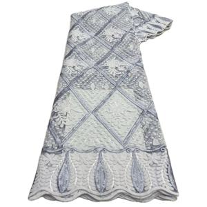 프랑스 그물 레이스 원단, 자수 메쉬 얇은 명주 그물 레이스 원단, 5 야드 하이 퀄리티 나이지리아, 2024 최신 아프리카 원단