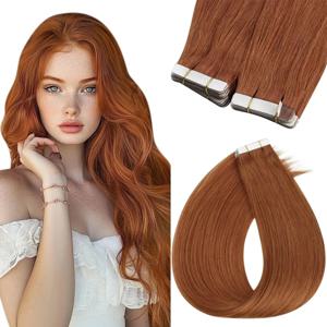 VeSunny 헤어 테이프 인 헤어 익스텐션 구리색 실제 헤어 익스텐션 테이프 인 헤어 익스텐션 실제 인간 머리카락 보이지 않는 테이프