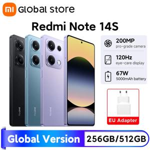 샤오미 레드미 노트 14S 스마트폰 글로벌 버전 120Hz 6.67인치 AMOLED 디스플레이 MTK Helio G99 CPU 200MP 카메라 67W 하이퍼 차지 5000mAh