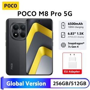 새로운 POCO M8 Pro 5G 스마트폰 글로벌 버전 스냅드래곤 7s Gen 4 6.83인치 1.5K 120Hz 디스플레이 6500mAh 배터리 100W 충전 NFC