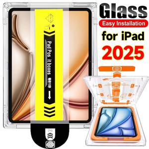 아이패드 프로 13 11 M4 M3 M2, 아이패드 에어 미니 6 7, 아이패드 11세대 2025 A16용 강화유리 간편 설치 스크린 보호 필름