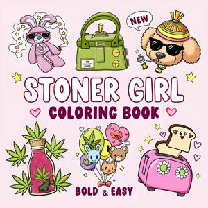 STONER GIRL 성인을 위한 대담하고 쉬운 패턴 색칠하기 책 귀여운 그림책 파티와 생일을 위한 완벽한 선물