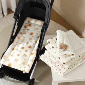 아기 유모차 쿠션 가을 겨울 부드러운 아기 담요 점선 뒷면 아기 유모차 유모차 면 패딩 매트리스 40*80cm