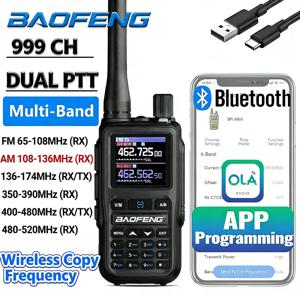 BAOFENG UV-5R 미니 워키토키 블루투스 프로그래밍 주파수 듀얼 PTT 타입-C 충전 AM FM 장거리 양방향 라디오
