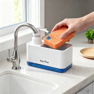 주방용 세제 디스펜서, 스펀지 홀더가 있는 액체 세제 디스펜서, 스펀지 캐디 비누 펌프 디스펜서