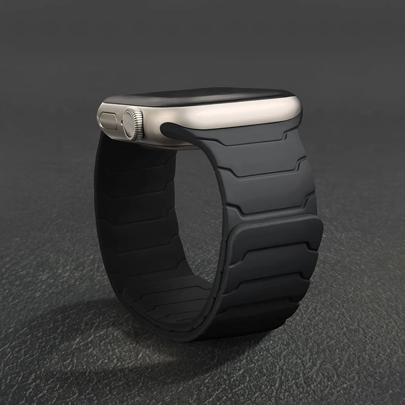 애플 워치 밴드용 자석 스트랩 46mm 44mm 40mm 45mm 41mm 42mm 실리콘 링크 루프 팔찌 iWatch 시리즈 11 10 9 SE 8 7 6 5
