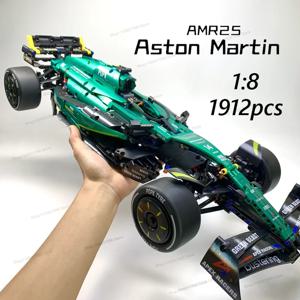 MK6022 1912PCS 1:8 신형 테크닉 마틴 아람코 AMR25 블록 MOC F1 자동차 DIY 조립 모델 세트 장난감 소년용 선물