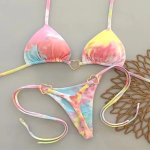 2026 마이크로 비키니 푸쉬업 여성 수영복 섹시 수영복 브라질리언 비키니 세트 끈 비키니 프린트 수영복 여름 비치웨어