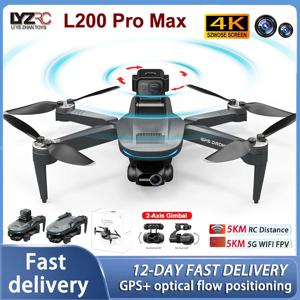 새로운 L200 PRO MAX GPS 드론 4K 전문가용 HD 듀얼 카메라 2축 짐벌 5KM 360 °   장애물 회피 브러시리스 RC 쿼드콥터 장난감