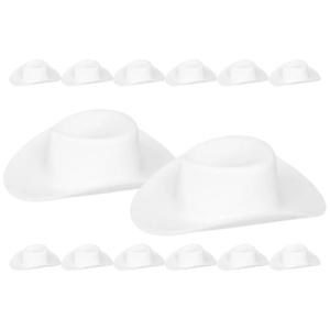 20Pcs 미니 카우보이 모자 플라스틱 작은 모자 DIY 공예품 미니어처 하우스 장식 창의적인 액세서리를위한 경량 짠 모자