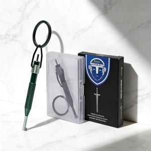 AK-01B 회전식 수갑 열쇠: 스테인리스 스틸 + 알루미늄 합금, 열쇠고리 포함, 모든 표준형 경찰 수갑에 적합