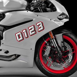 범용 오토바이 스티커, 아랍어 숫자, 0-9 크리에이티브 데칼, 방수 모토 레이싱 헬멧, 바디 DIY 장식 액세서리