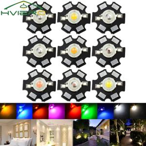 10X 20mm 3V 3W Led 높은 전원 칩 빛 구슬 흰색 빨간색 파란색 녹색 Led 구슬 에미 터 LED 전구 다이오드 램프 스타 최소 방열판