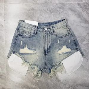 2026 여름 신상 태슬 데미지 데님 반바지 여성 하이웨이스트 A라인 y2k 반바지 핑크 블루