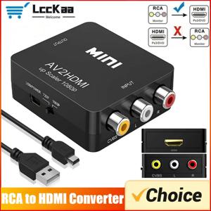 USB 케이블이 있는 RCA-HDMI 변환기 1080P AV-HDMI 어댑터 AV2HDMI AV/CVSB-HDMI 호환 AV-HDMI 스위치 HD-MI 어댑터