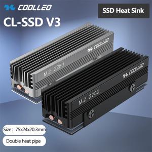 COOLLEO CL-SSD V3 M.2 2280 SSD 방열판, 14.8W/MK 열 패드 2개의 히트 파이프 솔리드 스테이트 드라이브 라디에이터 포함