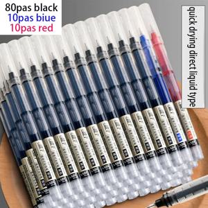 볼펜 세트: 24/40/80 검정색 + 3/5/10 파란색/빨간색 |   대학교, 사무실 및 학교를 위한 부드러운 필기 |   속건성 잉크, 컴포