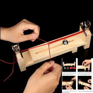 DIY 팔찌 빨간색 로프 땋기 키트 - 단단한 나무 프레임 및 고정 플레이트 |   손으로 만드는 로프 엮기 쉬운 도구 세트 |   안정적이고 조절 가능