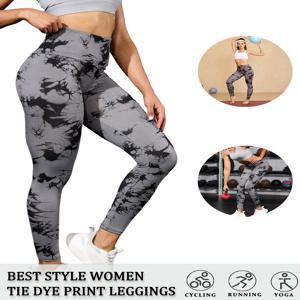 여성용 슈퍼 소프트 하이웨이스트 타이다이 레깅스, 요가, 러닝, 짐, 시스루 방지 운동복, 애슬레틱 타이즈, 푸쉬업, 피트니스