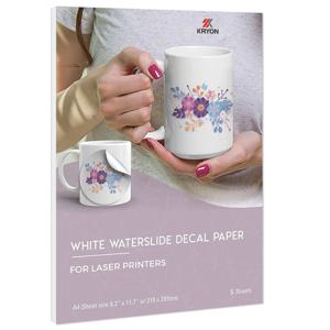 5장 A4 사이즈 레이저 워터슬라이드 데칼 용지 투명한 클리어 워터 슬라이드 용지 레이저 프린터용