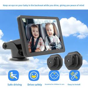 차량 뒷좌석에 있는 베이비 케어기버 5인치 적외선 야간 투시 카메라 후방 디스플레이