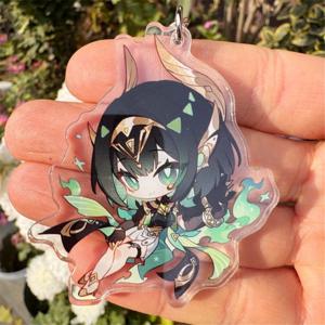 게임 Genshin Impact Aino Flins Lauma Nefer Ineffa 코스프레 액세서리 아크릴 키 체인 배지 키체인 펜던트 소품 크리스마스 선물
