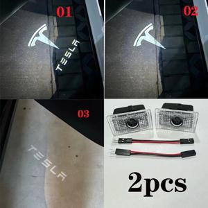 테슬라 모델 Y 2025 주니퍼 도어 라이트 HD 프로젝터 퍼들 라이트 모델 3 하이랜드 LED 레이저 고스트 섀도우 웰컴 라이트 2개