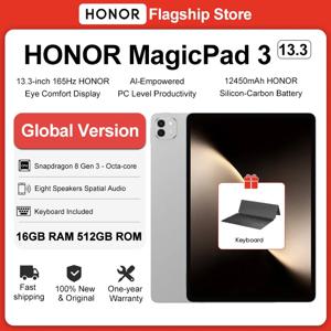새로운 HONOR MagicPad 3 태블릿 글로벌 버전 13.3인치 165Hz 시력 보호 화면 스냅드래곤 8 Gen 3 12450mAh 장시간 지속 배터리